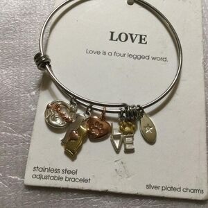 Love Is A Four Legged Word Charm Bracelet